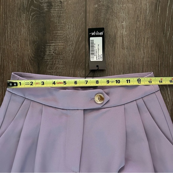 NWT Nasty Gal Straight Leg Tab Detailed Pleated Trouser Size 6 - Picture 10 of 13